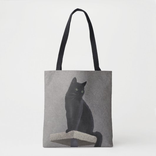 Zwarte Kat Royalty-Canvas tas (Voorkant)