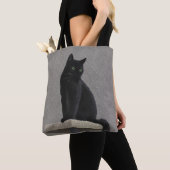 Zwarte Kat Royalty-Canvas tas (Dichtbij)