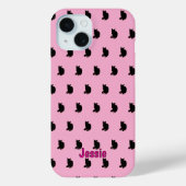 Zwarte kat (roze) Case-Mate iPhone case (Achterkant)