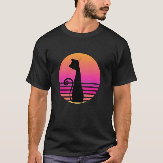 Zwarte Kat Roze Circulo Kat Liefhebbers T-shirt (Voorkant)