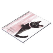 Zwarte Kat Roze Gordijn Notitieboek (Linkerzijde)