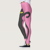 ZWARTE KAT & ROZE LEGGINGS YOGA BROEK (Links)