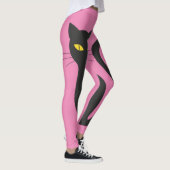 ZWARTE KAT & ROZE LEGGINGS YOGA BROEK (Rechts)