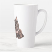 Zwarte Kat Roze Strik Latte Mok (Rechts)