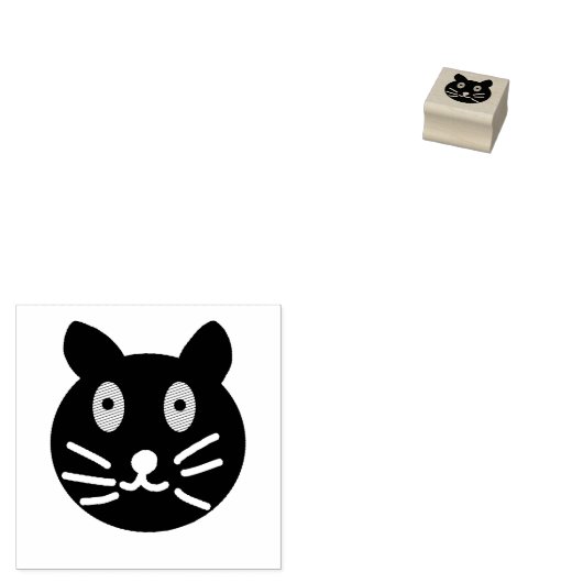 Zwarte kat Rubber Stamp Rubberstempel (Gestempeld)