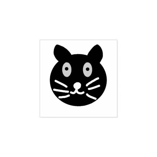 Zwarte kat Rubber Stamp Rubberstempel (Afrduk)