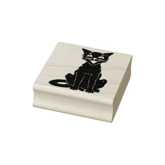  zwarte kat rubberstempel (Stempel)