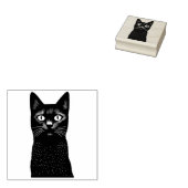 Zwarte kat rubberstempel (Gestempeld)