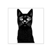Zwarte kat rubberstempel (Afrduk)