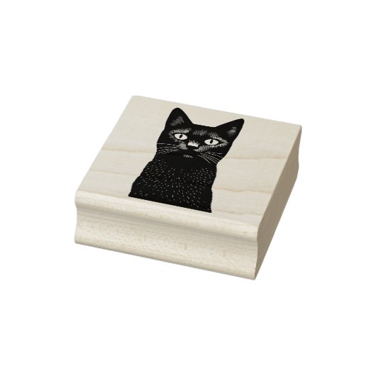 Zwarte kat rubberstempel (Stempel)
