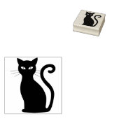 Zwarte kat Rubberstempel (Gestempeld)