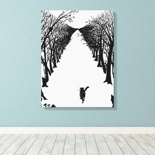 Zwarte kat, Rudyard Kipling Canvas Afdruk (Insitu (Houten vloer))