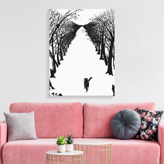 Zwarte kat, Rudyard Kipling Canvas Afdruk (Insitu (Woonkamer))
