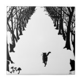 Zwarte kat, Rudyard Kipling Tegeltje (Voorkant)