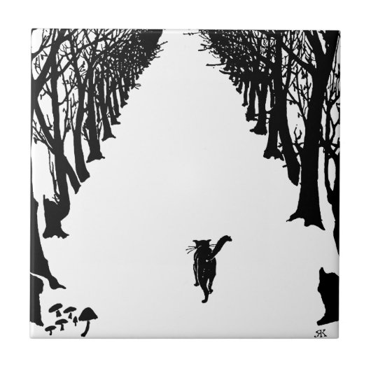 Zwarte kat, Rudyard Kipling Tegeltje (Voorkant)