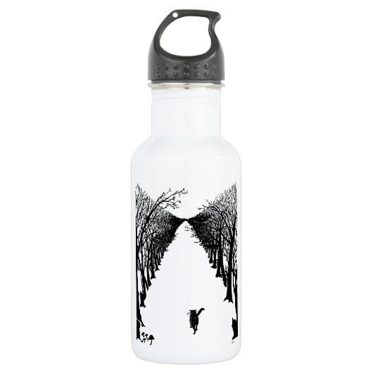 Zwarte kat, Rudyard Kipling Waterfles (Voorkant)