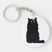Zwarte kat(s) Essential T-ShirtBlack Cat Face Esse Sleutelhanger (Voorkant)