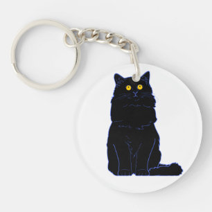Zwarte kat(s) Essential T-ShirtBlack Cat Face Esse Sleutelhanger