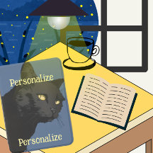 Zwarte kat sarcastische griezelige vintage illustr