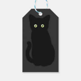 Zwarte kat, schattig katje, pookachtig plezier cadeaulabel