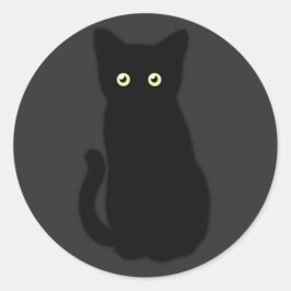 Zwarte kat, schattig katje, pookachtig plezier ronde sticker