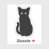 Zwarte kat, schattig katje, pookachtig plezier sticker (Vel)