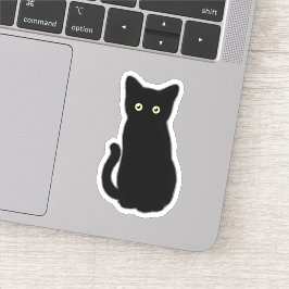Zwarte kat, schattig katje, pookachtig plezier sticker