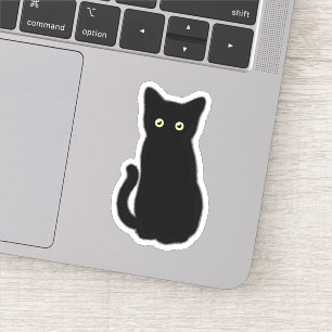 Zwarte kat, schattig katje, pookachtig plezier sticker