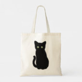 Zwarte kat, schattig katje, pookachtig plezier tote bag (Achterkant)
