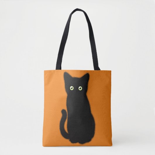 Zwarte kat, schattig katje, pookachtig plezier tote bag (Voorkant)