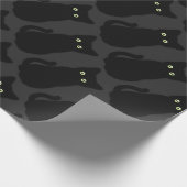 Zwarte kat, schattig kitten, pooktaculair klassiek cadeaupapier (Hoek)