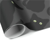 Zwarte kat, schattig kitten, pooktaculair klassiek cadeaupapier (Rol Hoek)