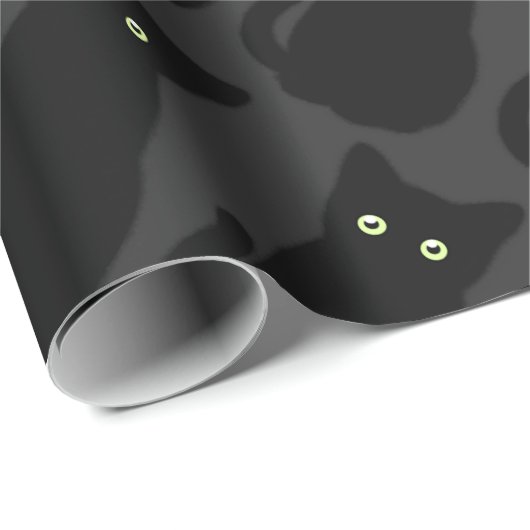 Zwarte kat, schattig kitten, pooktaculair klassiek cadeaupapier (Rol Hoek)