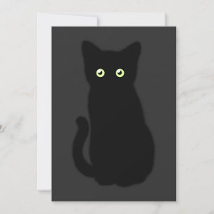 Zwarte kat, schattig kitten, spookachtig plezier kaart
