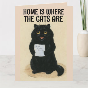 ZWARTE KAT SCHATTIG LEGE VINTAGE WELKOMSTKAART KAART