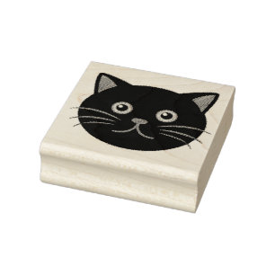 ZWARTE KAT SCHATTIG RUBBER STEMPEL