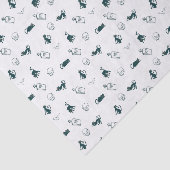 Zwarte Kat & Schedel Halloween Weefselpapier Tissuepapier (Detail)