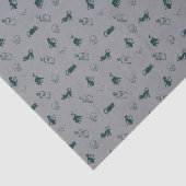 Zwarte Kat & Schedel Halloween Weefselpapier Tissuepapier (Detail)