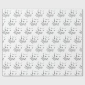 zwarte kat schetst wit cadeaupapier (Vlak)