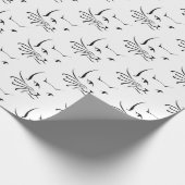 zwarte kat schetst wit cadeaupapier (Hoek)