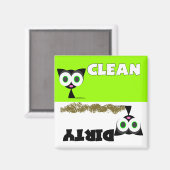 Zwarte kat schoon / vuile vaatwasser magneet (Voorkant / Achterkant)