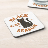 Zwarte kat seizoen bier onderzetter (Linkerzijde)