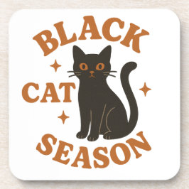 Zwarte kat seizoen bier onderzetter