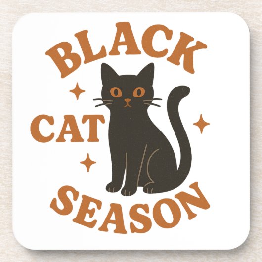 Zwarte kat seizoen bier onderzetter (Voorkant)