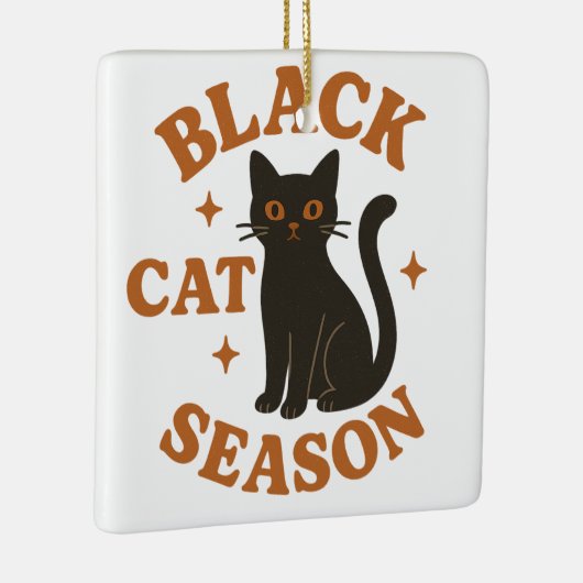 Zwarte kat seizoen keramisch ornament (Rechts)