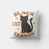 Zwarte kat seizoen kussen (Voorkant)