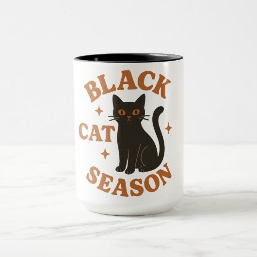 Zwarte kat seizoen mok (Midden)