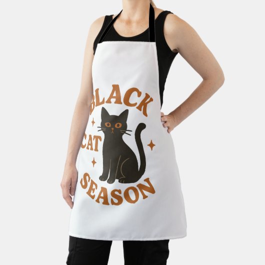 Zwarte kat seizoen schort (Insitu)