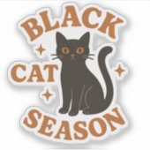 Zwarte kat seizoen sticker (Voorkant)