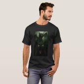 Zwarte Kat Selfie Met Draak Grappig T-shirt (Voorkant volledig)